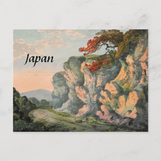 Vintage Malerei Japan Landschaft Souvenir Postkarte (Vorderseite)