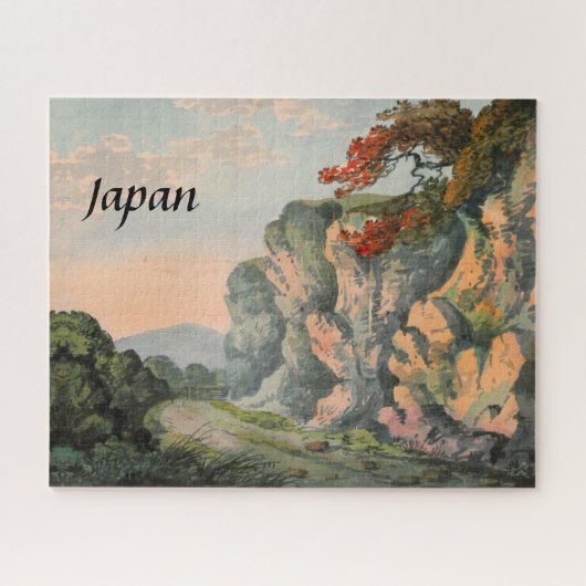 Vintage Malerei Japans Landschaft Puzzle (Horizontal)