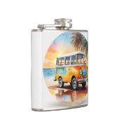 Vintage Malerei Minibus am Strand Flachmann (Rechts)