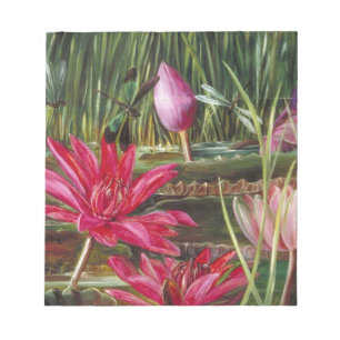 Vintage Malerei-Rosa-Blüten-Blumen Notizblock