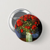 Vintage Malerei Van Gogh blüht Vasen-Blumen Button (Vorne & Hinten)