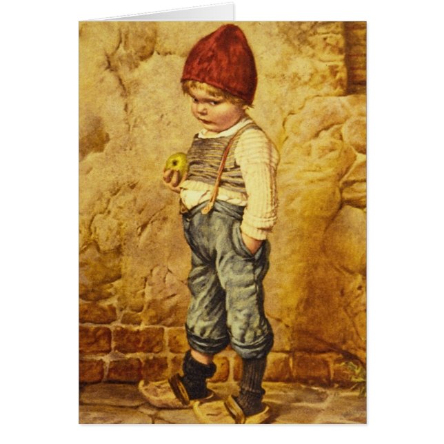 Vintage Malerei von Hänsel mit einem Apple (Vorne)