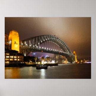 Vintage malerische Sydney Harbour Bridge Poster
