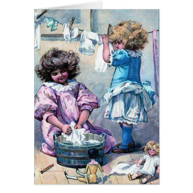 Vintage Malermädchen Wäscherei Tag (Vorne)