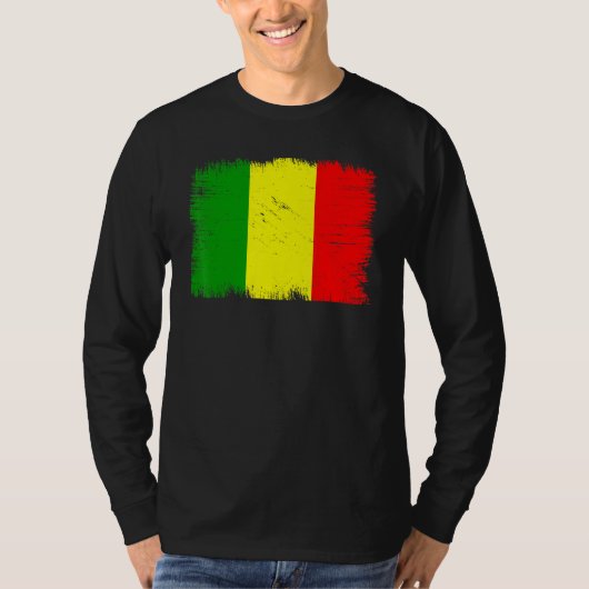 Vintage Mali Flag Malian Independence Day T-Shirt (Vorderseite)