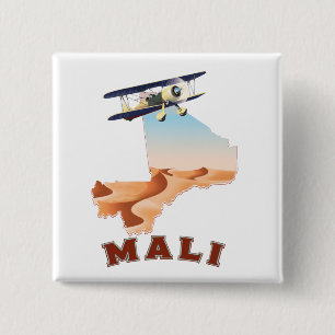 Vintage Mali Karte Reiseposter Button