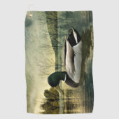 Vintage Mallard Duck Weathered Postcard Golfhandtuch (Vorderseite)