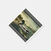 Vintage Mallard Duck Weathered Postcard Serviette (Ecke)