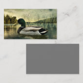Vintage Mallard Duck Weathered Postkarte Visitenkarte (Vorne/Hinten)