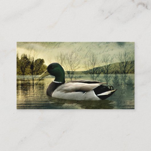Vintage Mallard Duck Weathered Postkarte Visitenkarte (Vorderseite)