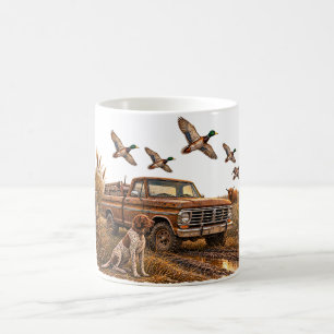 Vintage-Mallard-Entenjagd-Pickup-Truck-Hund Kaffeetasse