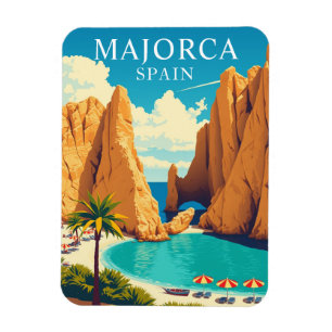 Vintage-Mallorca-Spanien-Strand-Reise-Souvenir Magnet