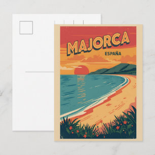 Vintage Mallorquin Strand Spanien Reise Souvenirs Feiertagspostkarte