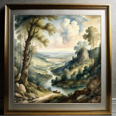 Vintage Malstil-Landschaft Poster