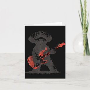 Vintage Maltipoo Rock spielt Gitarre lustiger Hund Karte