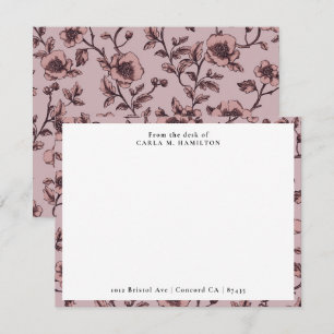 Vintage-Malvenfarbenes botanisches Floral von mein Mitteilungskarte