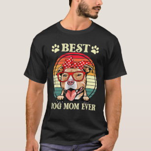 Vintage Mama Bester Hund Ever Funny Pitbull Mama T-Shirt