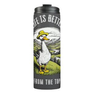 Vintage-Mama-Enten-Design – Das Leben ist besser v Thermosbecher