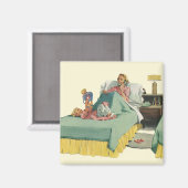 Vintage Mama Frühstück im Bett Magnet (Vorderseite/Rückseite)