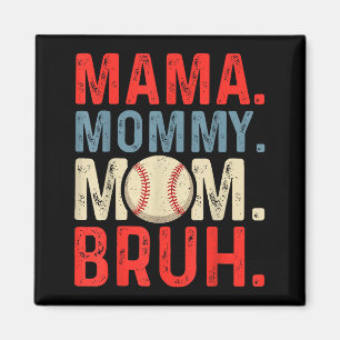 Vintage Mama Mami Mom Bruh Baseball Mama Mütter Magnet