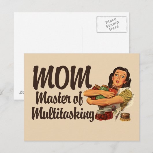 Vintage Mama Postkarte (Vorne/Hinten)