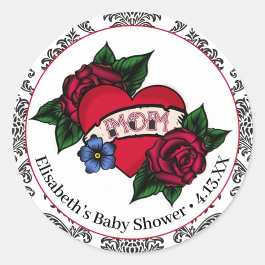 Vintage Mama Tattoo Gefallen Sticker (Vorderseite)