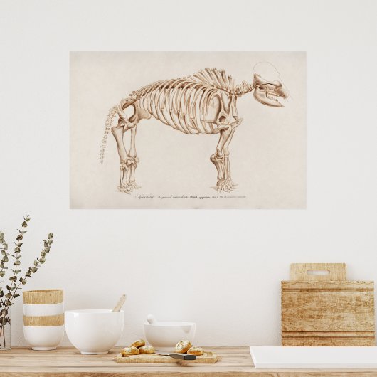 Vintage Mamoth-Illustration Poster (Küche)