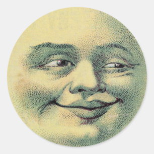 Vintage-Man-in-the-Moon-Aufkleber Runder Aufkleber