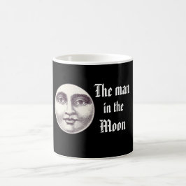 Vintage man in the moon face classic black white kaffeetasse