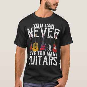 Vintage Man Kann Nie Zu Viele Gitarren Lustig T-Shirt