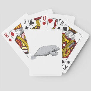 Vintage-Manatee-Zeichnung Spielkarten