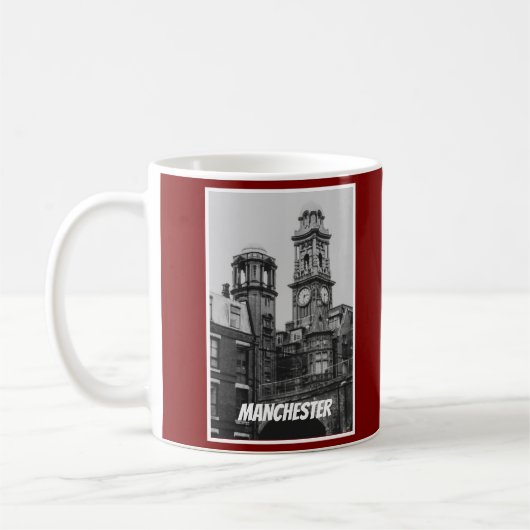 Vintage Manchester Cityscape England 2001 Kaffeetasse (Links)