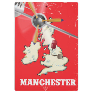 Vintage Manchester Reiseplakat Klemmbrett