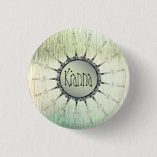 Vintage-Mandala auf mintgrünem Milchglas Button