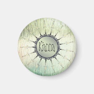 Vintage-Mandala auf mintgrünem Milchglas Magnet