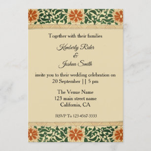 Vintage-Mandala-Blumen-Hochzeitseinladung Einladung
