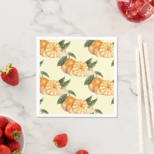 Vintage Mandarin-Orange-Zitrusfrucht-Muster-Handwe Serviette