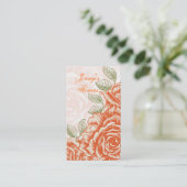 Vintage Mandarine Orange Rose Visitenkarte (Stehend Vorderseite)