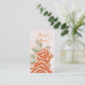 Vintage Mandarine Orange Rose Visitenkarte (Stehend Vorderseite)