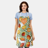 Vintage Mango & Greenery Sommer Frucht Monogramm Schürze (Getragen)