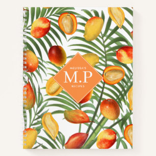 Vintage Mango & Greenery Sommer Obst Rezept Notizblock