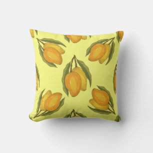 Vintage Mango: Tropisches handgezeichnetes Muster. Kissen