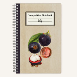 Vintage Mangostanbildung Personalisiert Notizblock