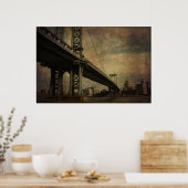 Vintage Manhattan-Brücke Poster (Küche)