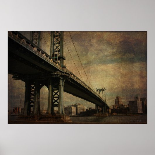 Vintage Manhattan-Brücke Poster (Vorne)