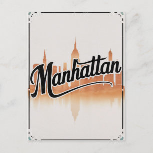 Vintage Manhattan NYC Feiertagspostkarte