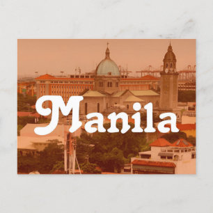 Vintage Manila Philippinen Reise Wasserfarbe Retro Postkarte