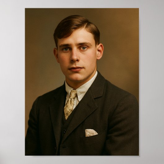 Vintage-Mann-Foto Poster (Vorne)