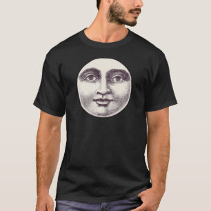 Vintage Mann im Mond Vollgesicht klassisch T-Shirt
