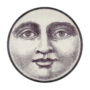 Vintage Mann im Mond Vollmond Gesicht Schneidebrett